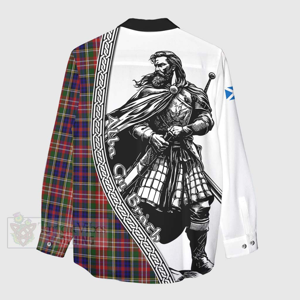 Tartan Vibes Clothing Christie Tartan Clan Crest Women's Casual Shirt with Highlander Warrior Celtic Style