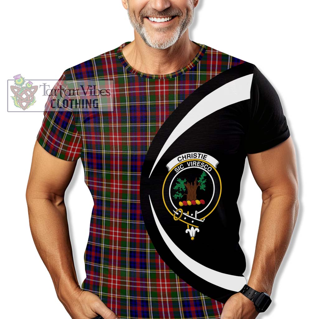 Tartan Vibes Clothing Christie Tartan T-Shirt with Family Crest Circle Style