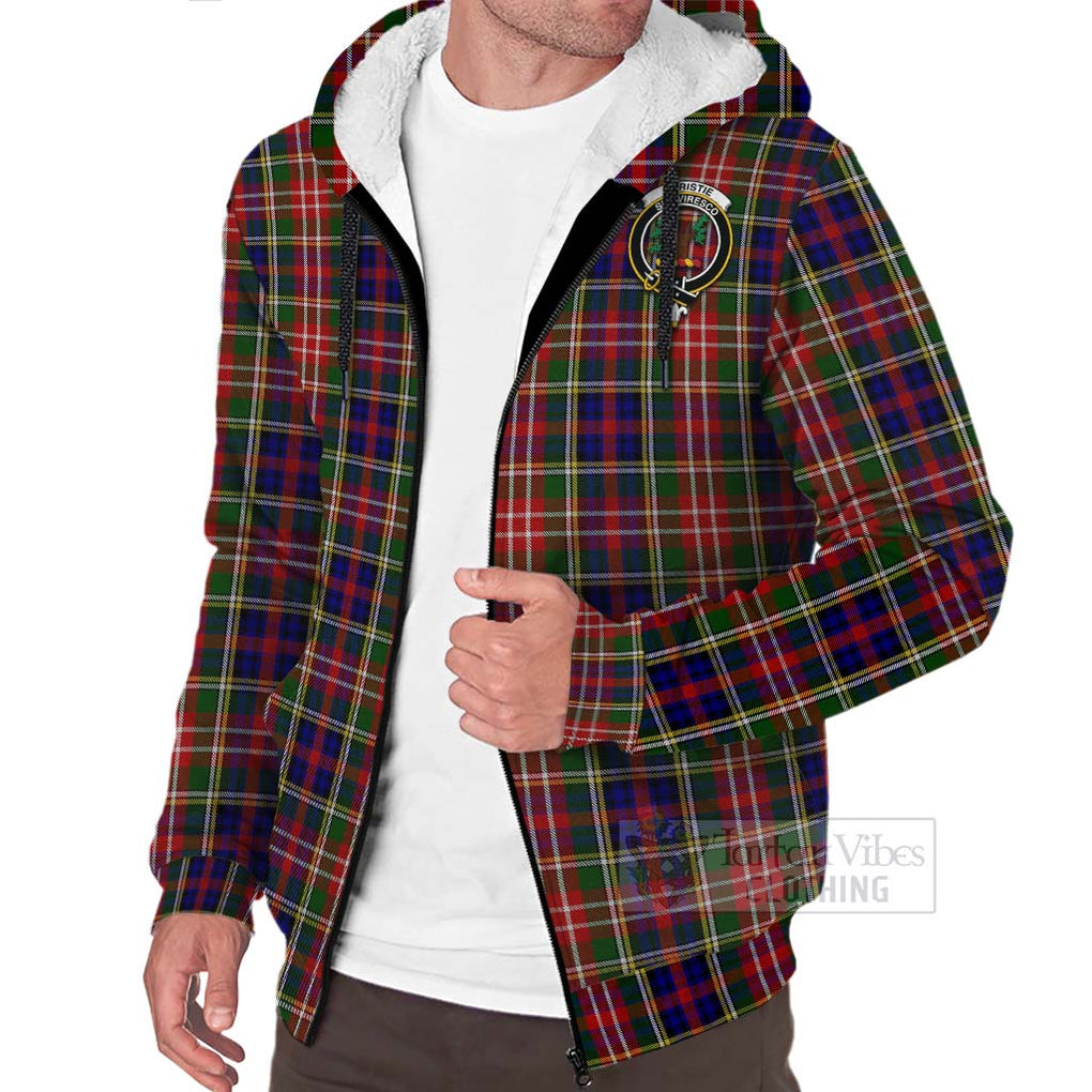 Tartan Vibes Clothing Christie Tartan Sherpa Hoodie with Family Crest Celtic Skull Style