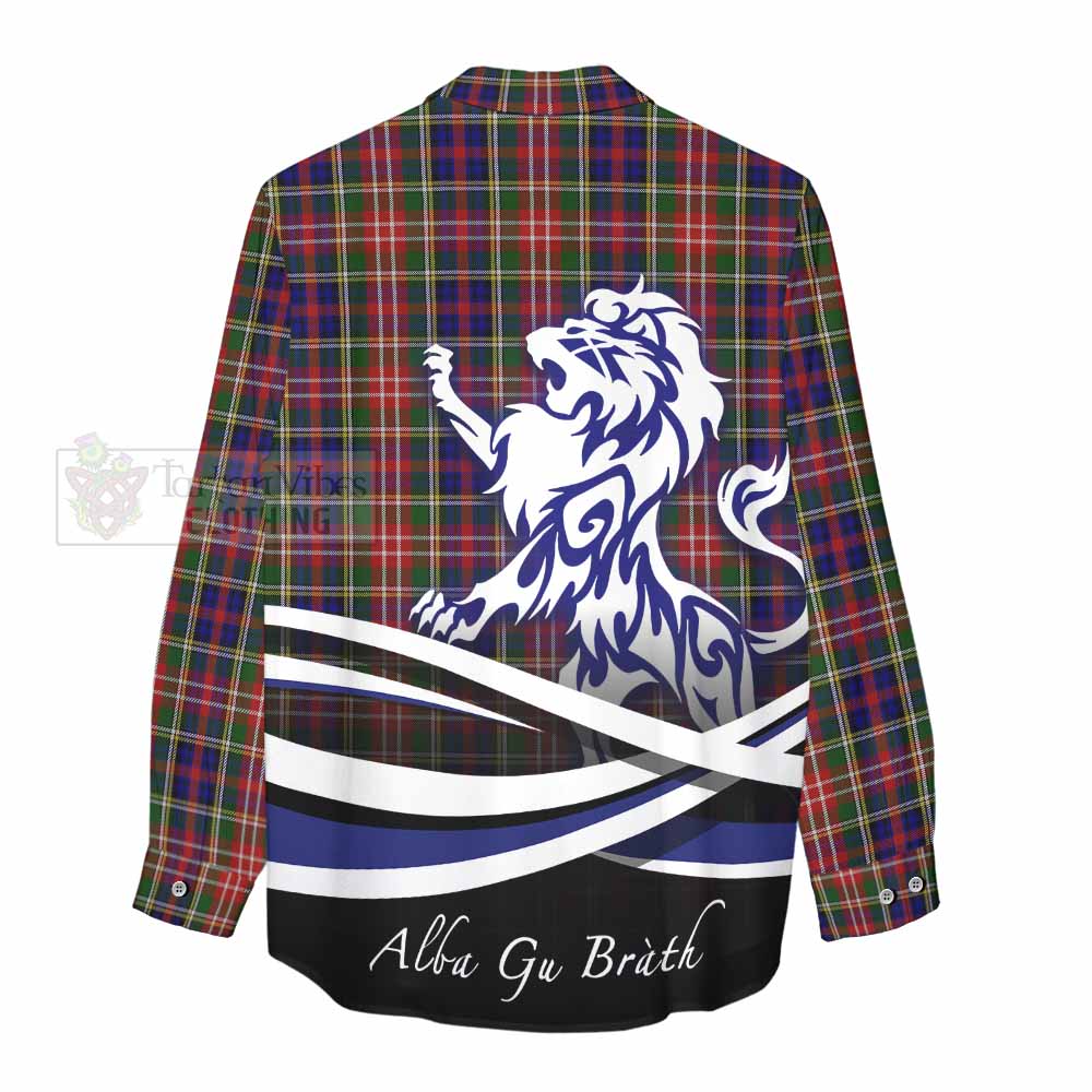 Tartan Vibes Clothing Christie Tartan Women's Casual Shirt with Alba Gu Brath Regal Lion Emblem