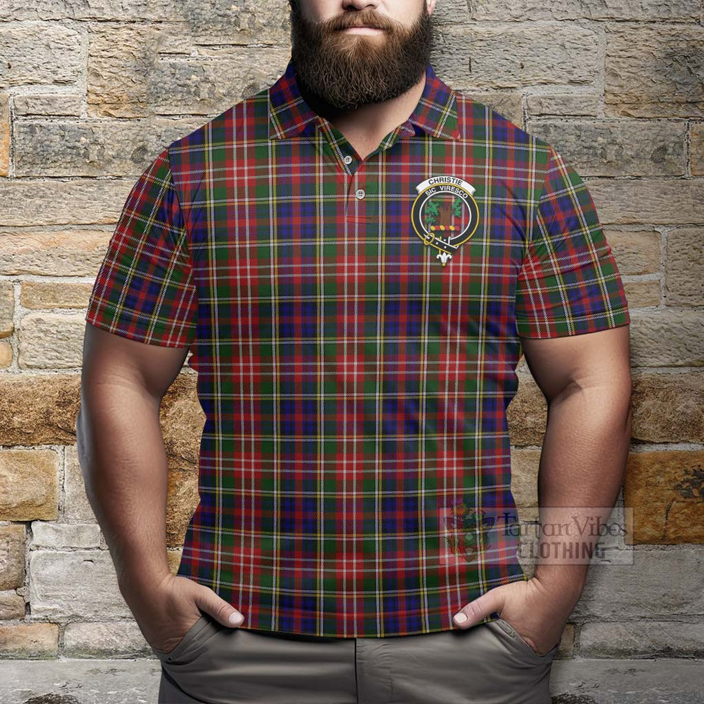 Tartan Vibes Clothing Christie Tartan Polo Shirt with Family Crest Celtic Skull Style