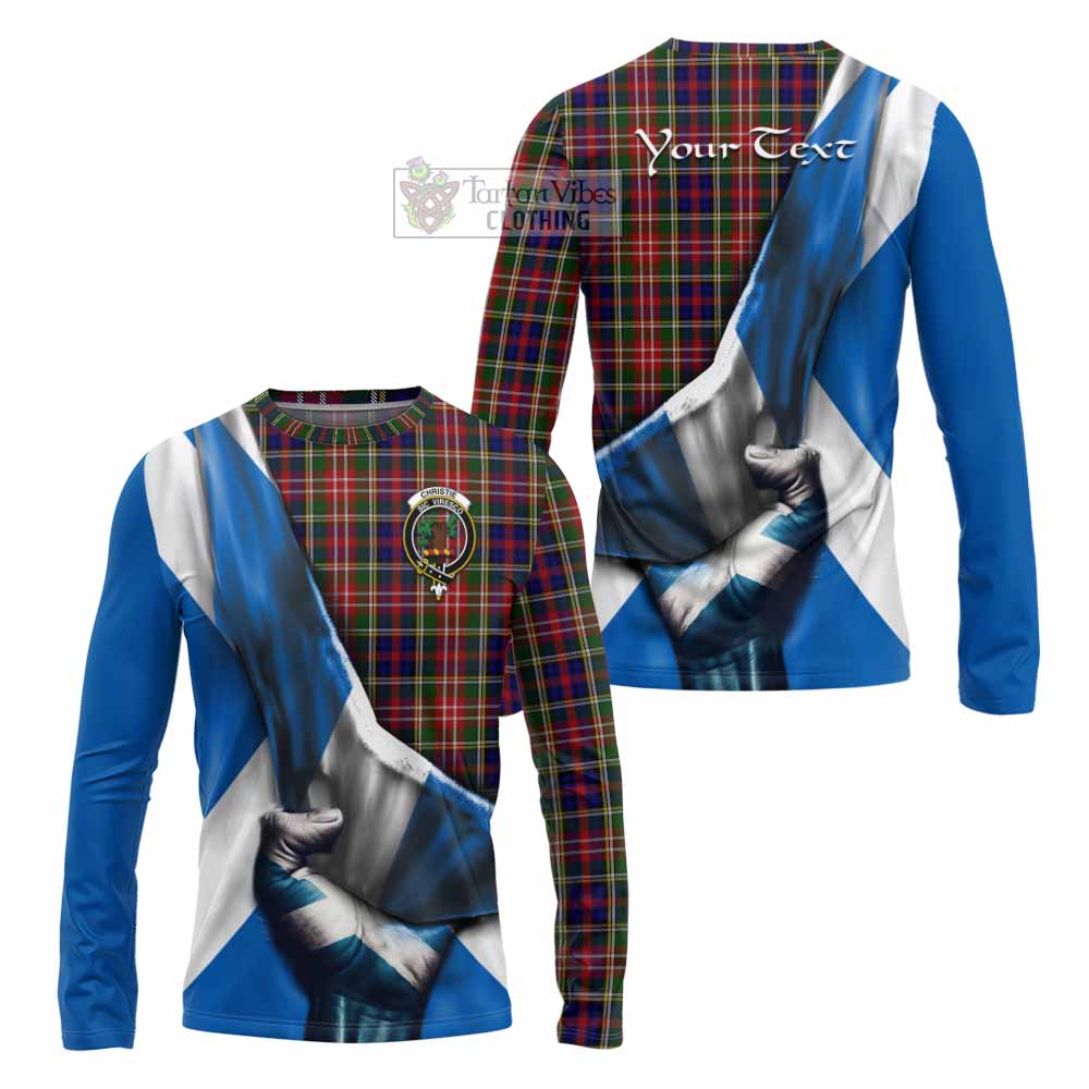 Tartan Vibes Clothing Christie Tartan Long Sleeve T-Shirt with Family Crest Scotland Patriotic Style