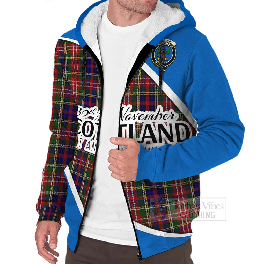 Tartan Vibes Clothing Christie Family Crest Tartan Sherpa Hoodie Celebrate Saint Andrew's Day in Style