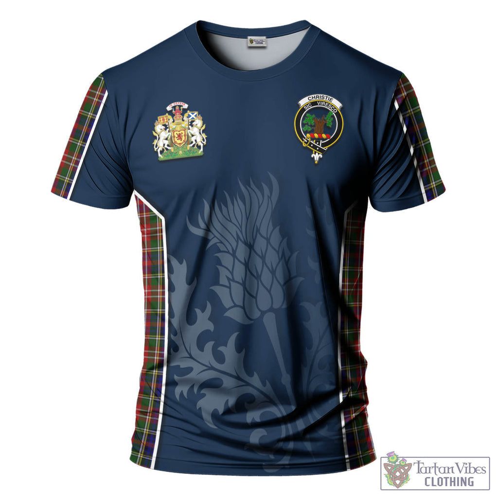 Tartan Vibes Clothing Christie Tartan T-Shirt with Family Crest and Scottish Thistle Vibes Sport Style