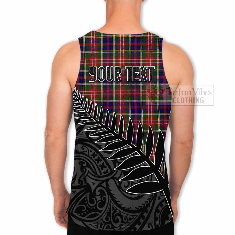 Tartan Vibes Clothing Christie Crest Tartan Men's Tank Top with New Zealand Silver Fern Half Style