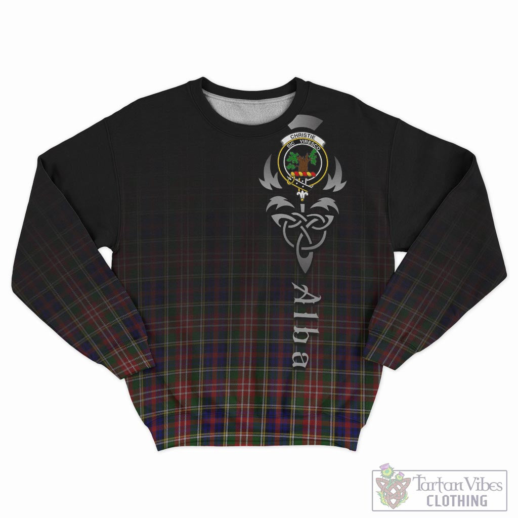 Tartan Vibes Clothing Christie Tartan Sweatshirt Featuring Alba Gu Brath Family Crest Celtic Inspired