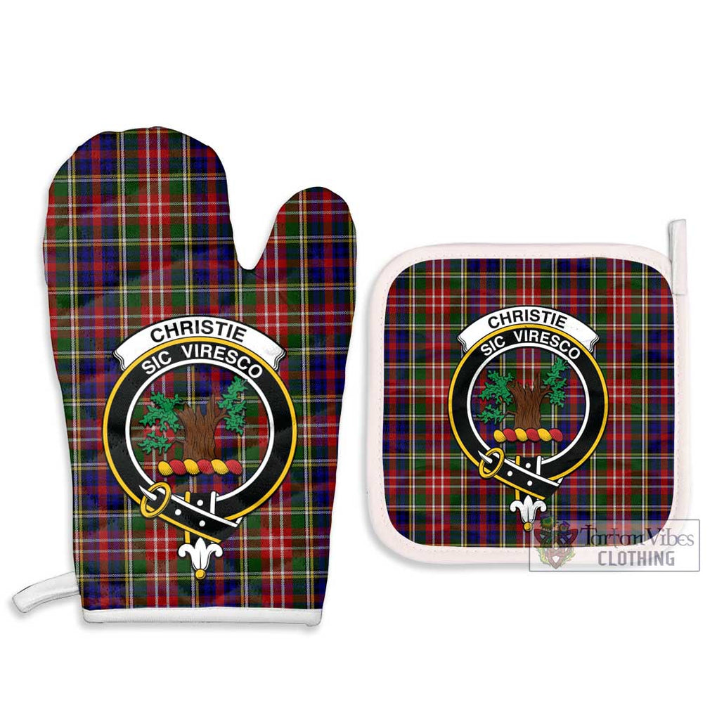 Christie Tartan Combo Oven Mitt & Pot-Holder with Family Crest Combo 1 Oven Mitt & 2 Pot-Holder White - Tartan Vibes Clothing