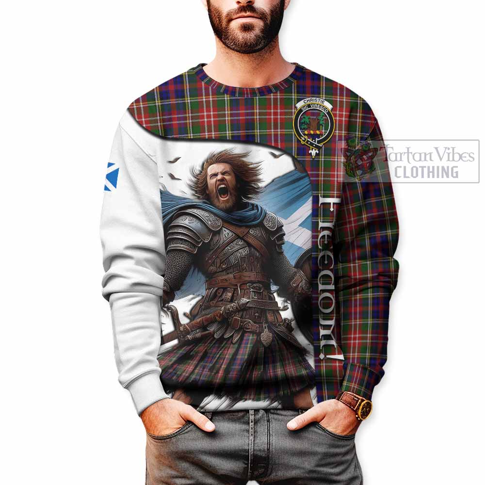 Tartan Vibes Clothing Christie Crest Tartan Sweatshirt Inspired by the Freedom of Scottish Warrior