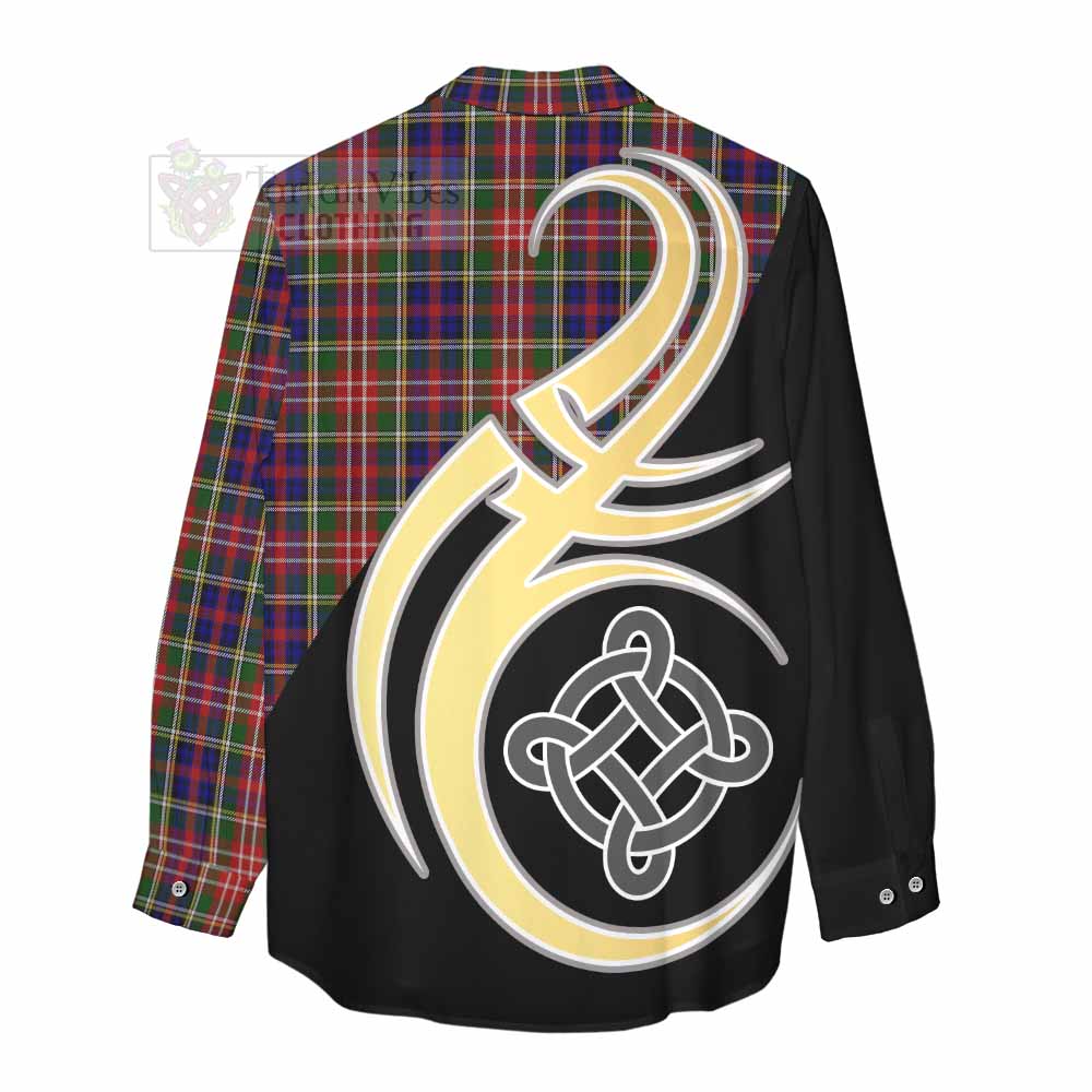 Tartan Vibes Clothing Christie Tartan Women's Casual Shirt with Family Crest and Celtic Symbol Style