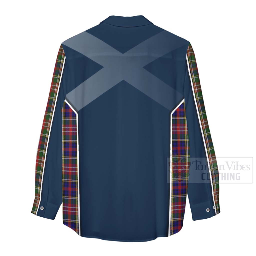 Tartan Vibes Clothing Christie Tartan Women's Casual Shirt with Family Crest and Scottish Thistle Vibes Sport Style