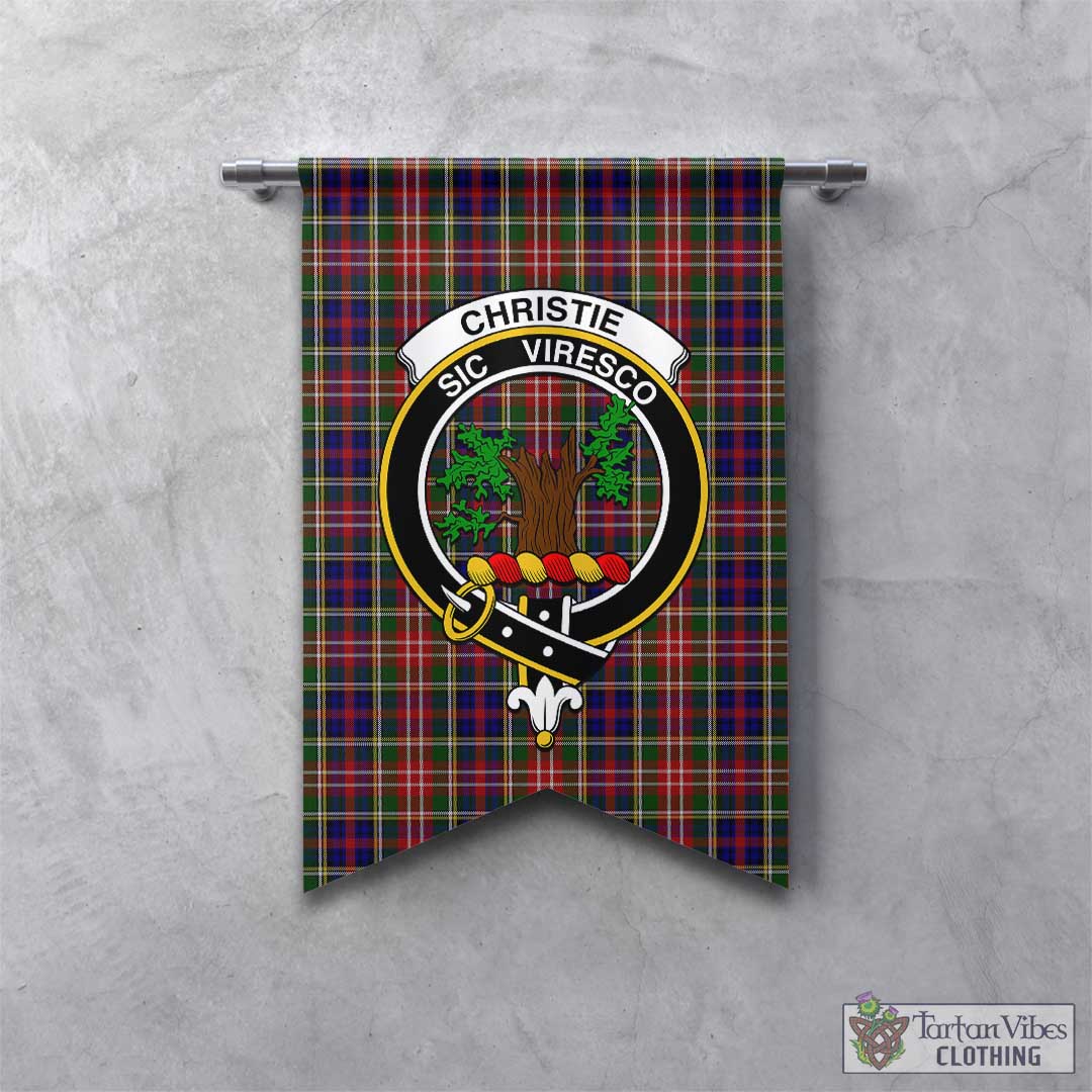 Tartan Vibes Clothing Christie Tartan Gonfalon, Tartan Banner with Family Crest