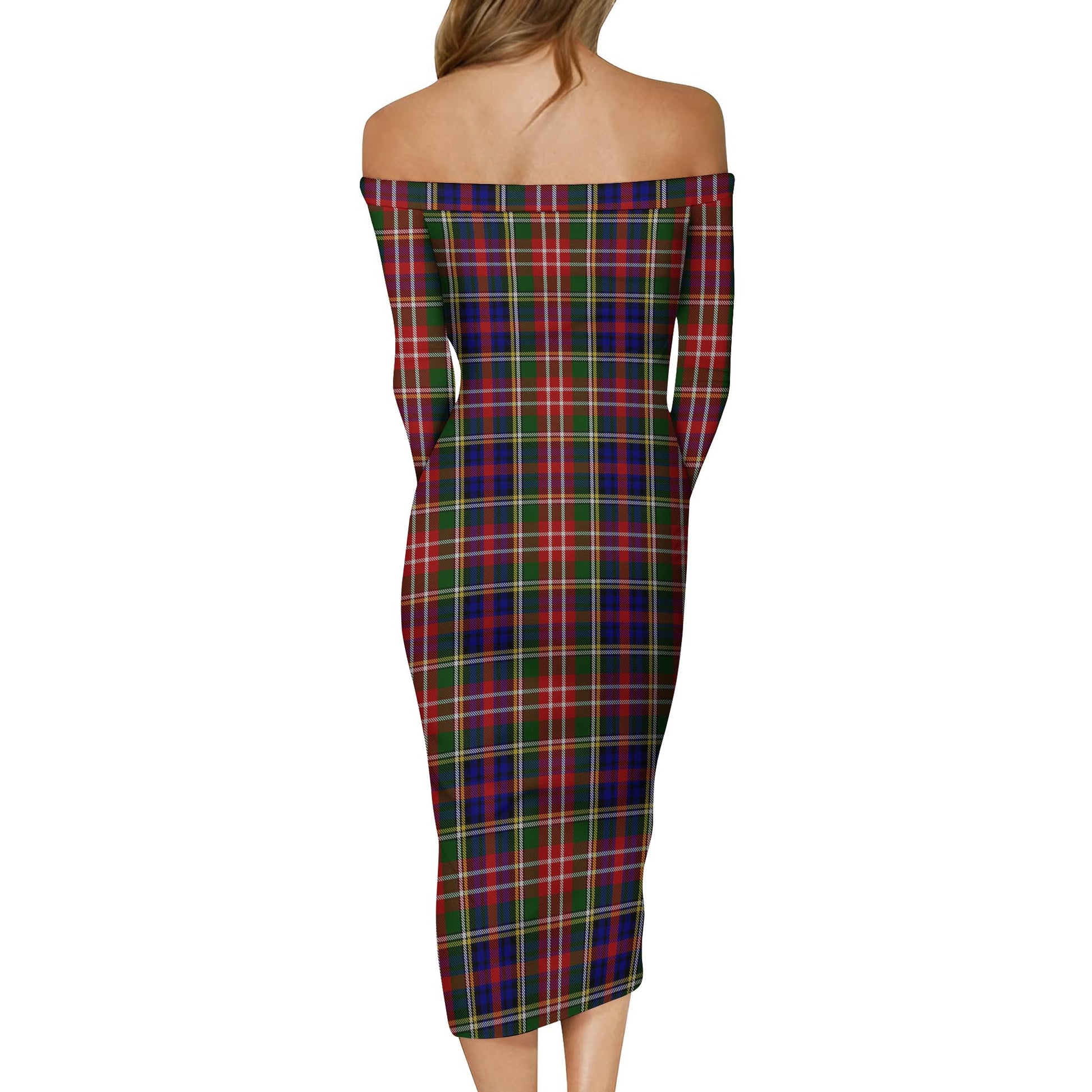 Christie Tartan Off Shoulder Lady Dress - Tartanvibesclothing