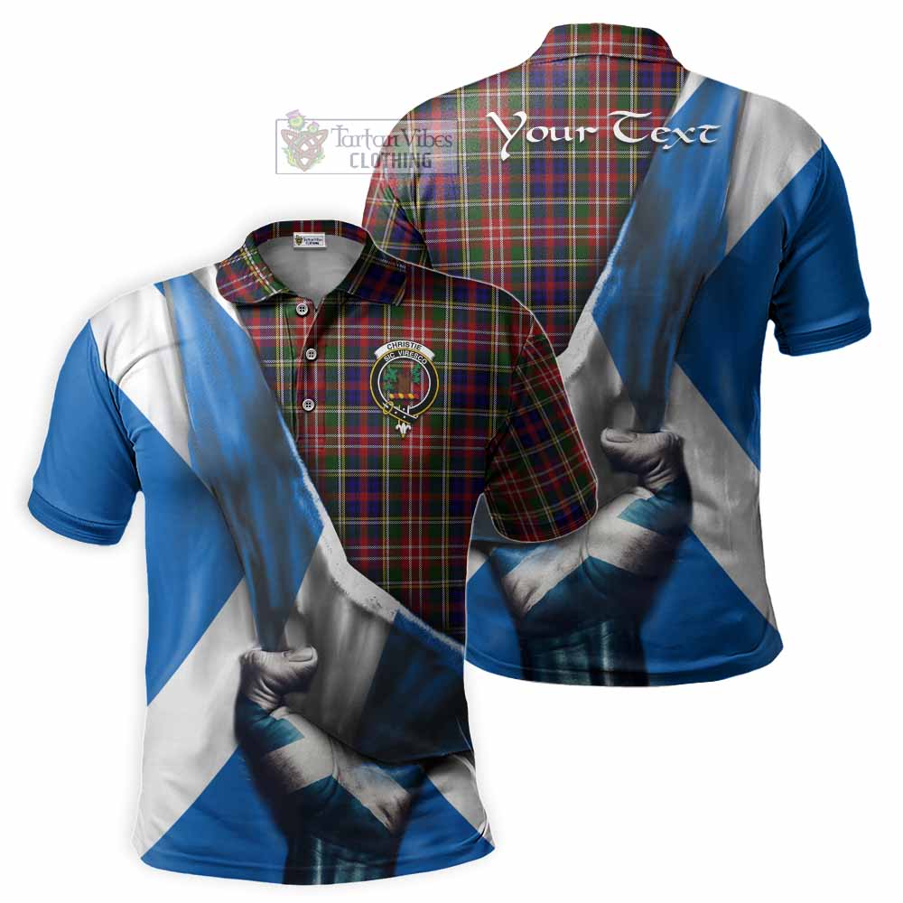 Tartan Vibes Clothing Christie Tartan Polo Shirt with Family Crest Scotland Patriotic Style