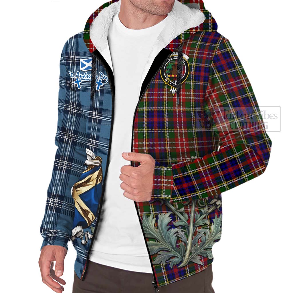 Tartan Vibes Clothing Christie Tartan Sherpa Hoodie Happy St. Andrew's Day Half Tartan Style