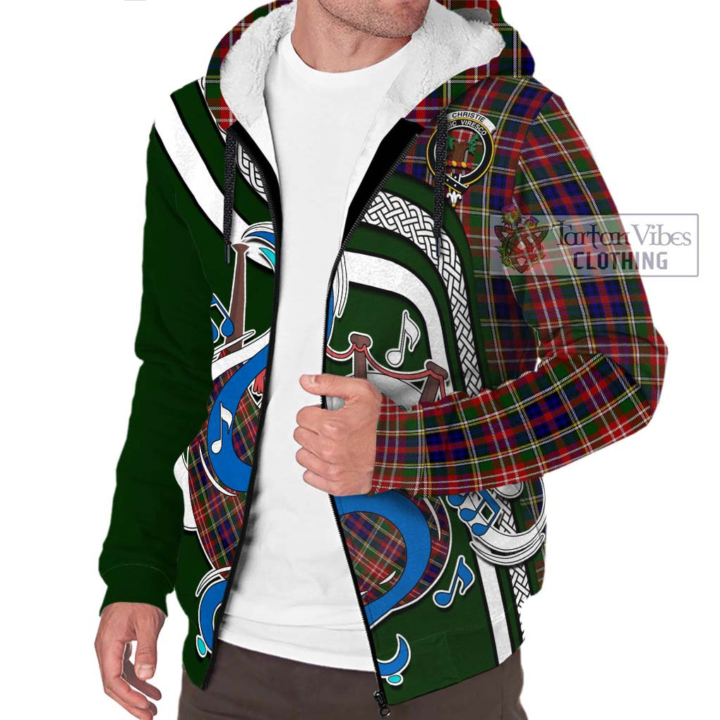 Christie Tartan Sherpa Hoodie with Epic Bagpipe Style Unisex - Tartanvibesclothing Shop