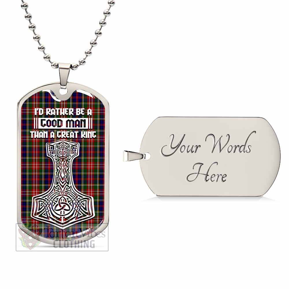 Tartan Vibes Clothing Christie Tartan Dog Tag Necklace Viking Mjolnir Style