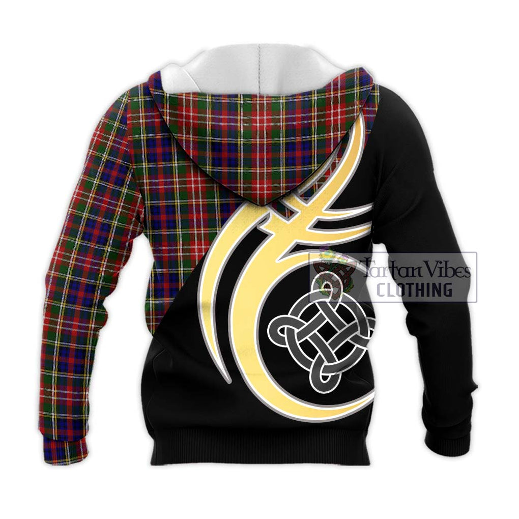 Christie Tartan Knitted Hoodie with Family Crest and Celtic Symbol Style - Tartan Vibes Clothing