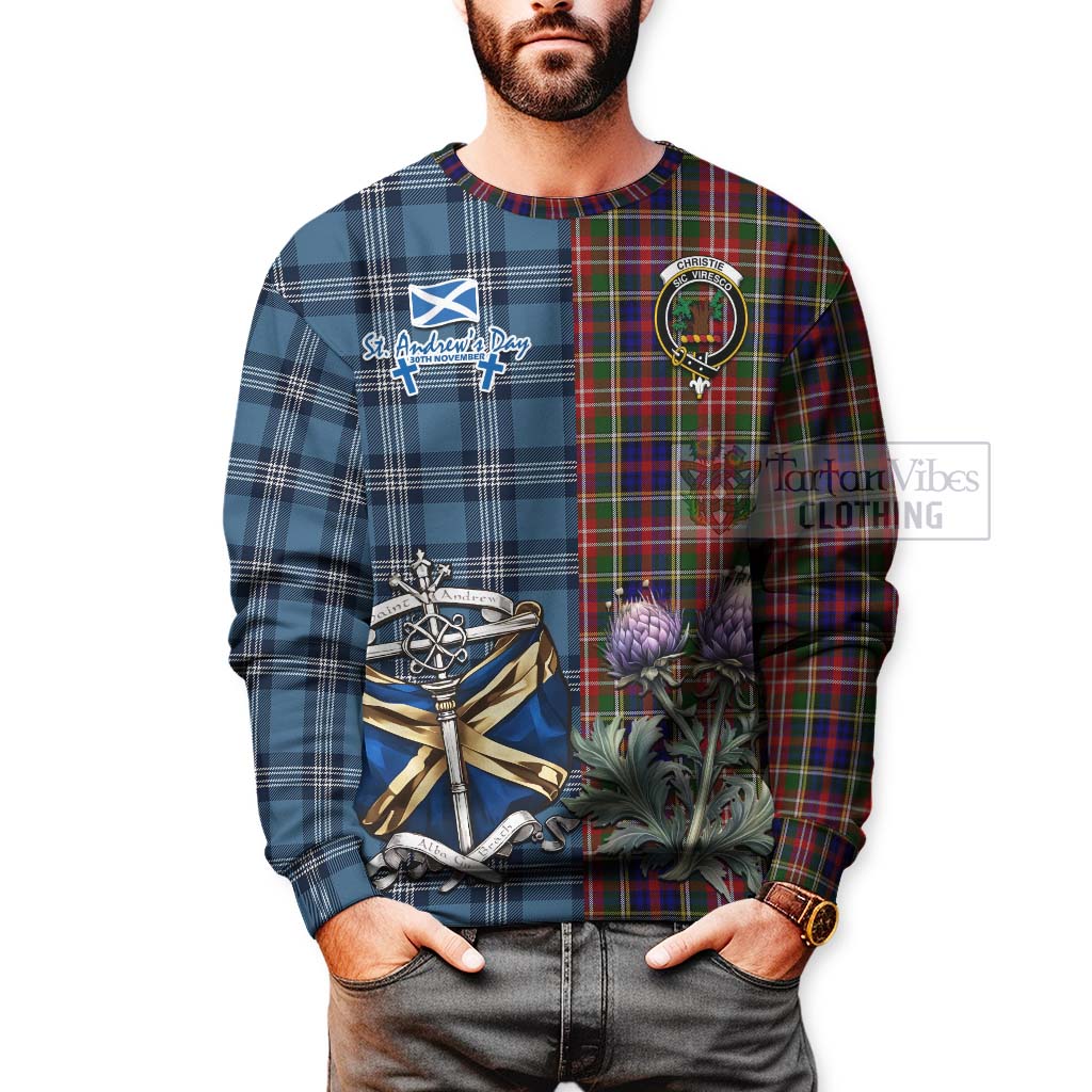 Tartan Vibes Clothing Christie Tartan Sweatshirt Happy St. Andrew's Day Half Tartan Style