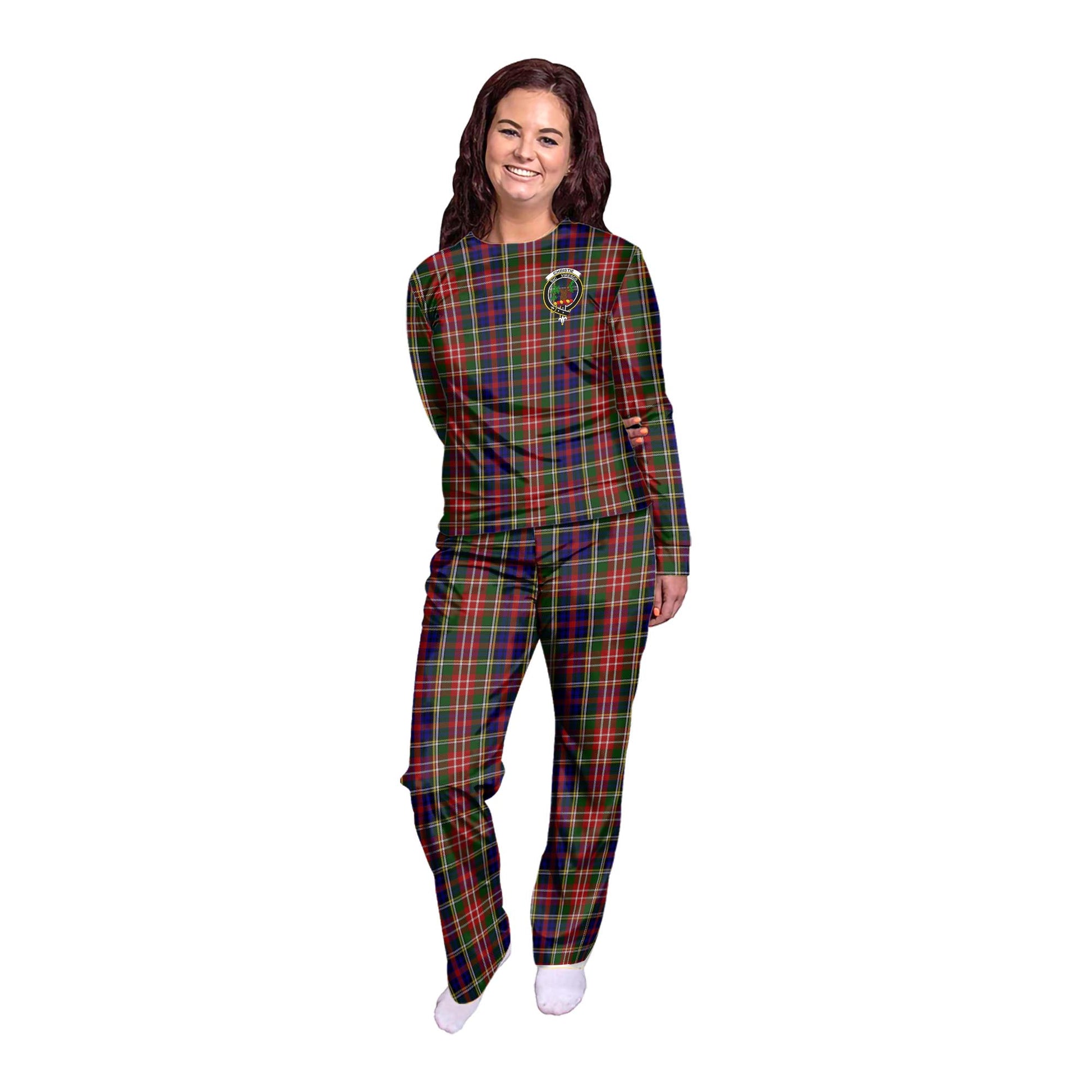 Christie Tartan Pajamas Family Set with Family Crest - Tartan Vibes Clothing