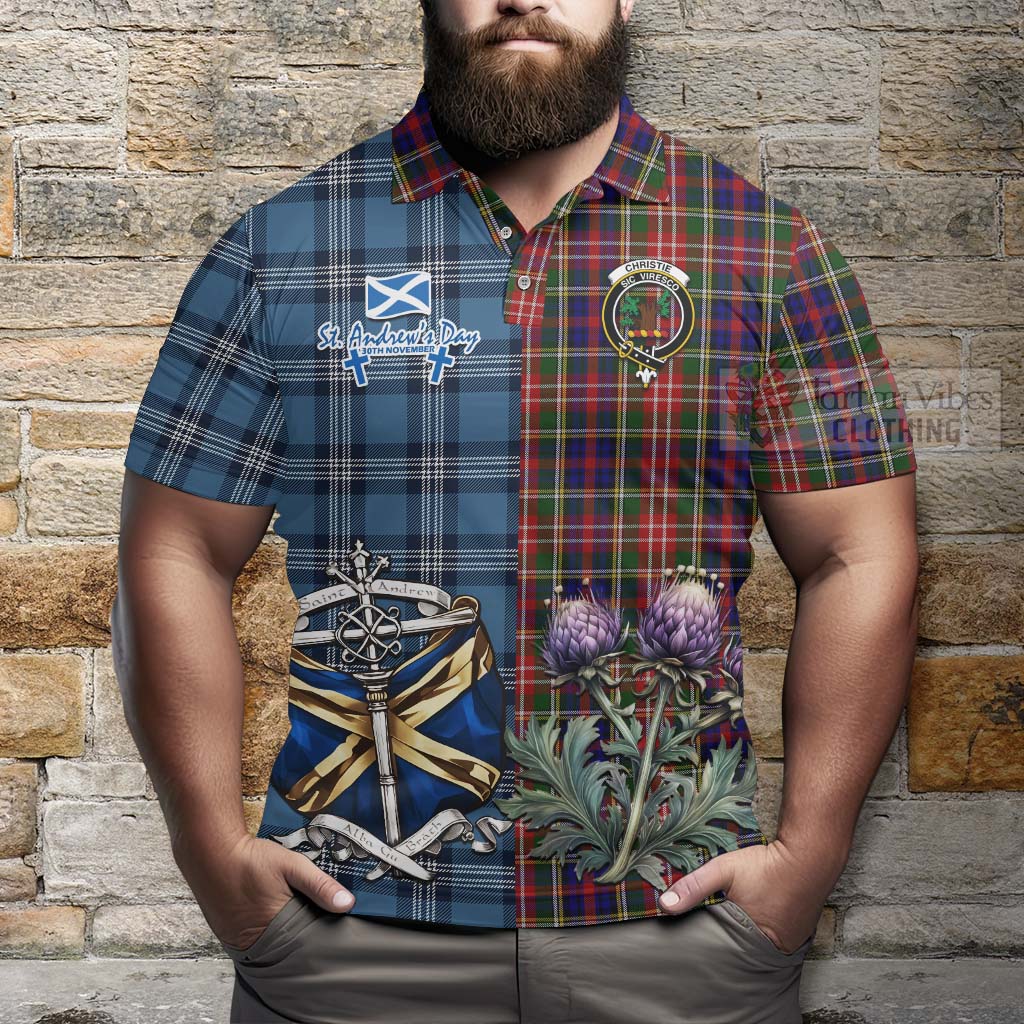 Tartan Vibes Clothing Christie Tartan Polo Shirt Happy St. Andrew's Day Half Tartan Style