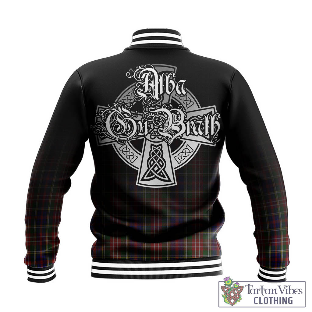 Tartan Vibes Clothing Christie Tartan Baseball Jacket Featuring Alba Gu Brath Family Crest Celtic Inspired