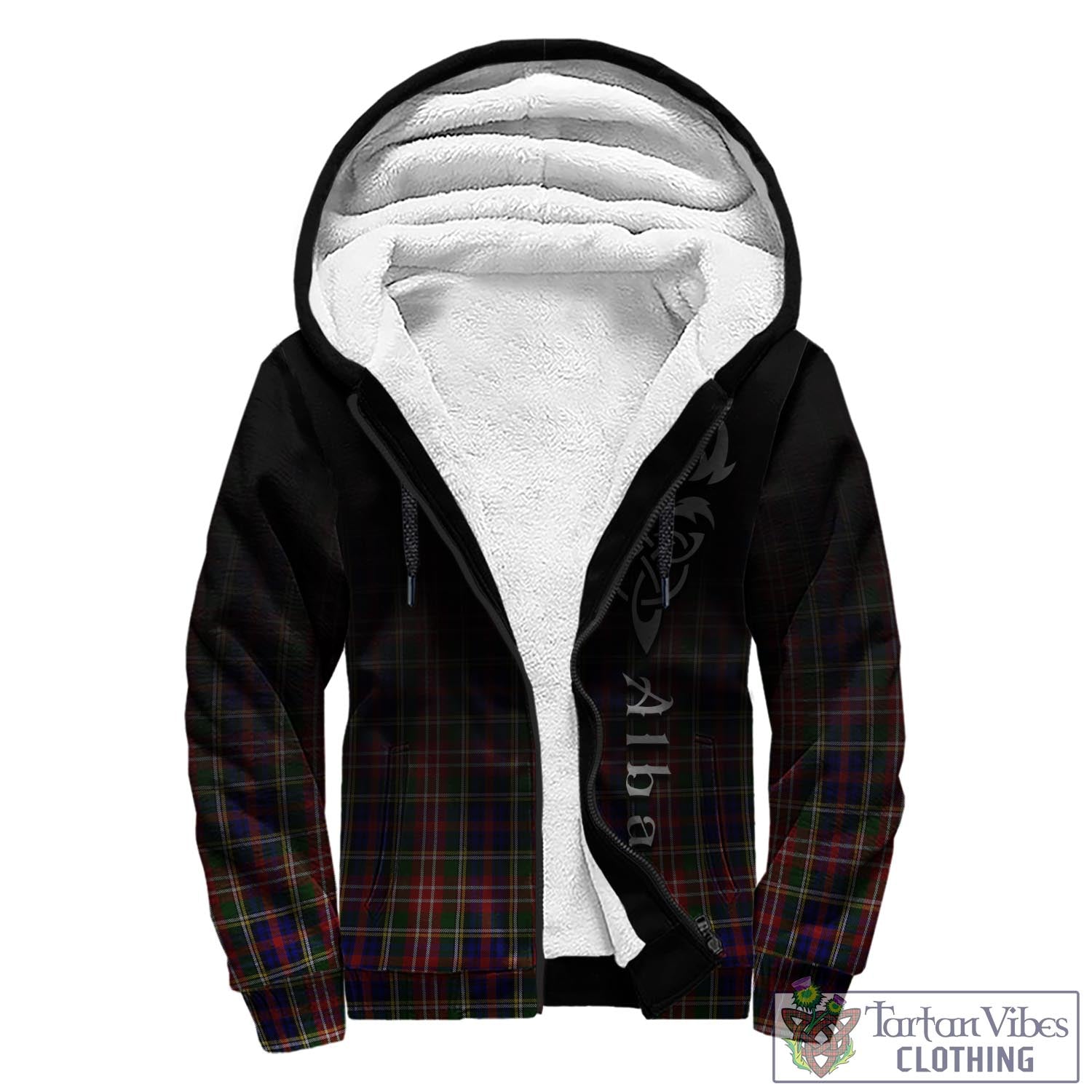 Tartan Vibes Clothing Christie Tartan Sherpa Hoodie Featuring Alba Gu Brath Family Crest Celtic Inspired