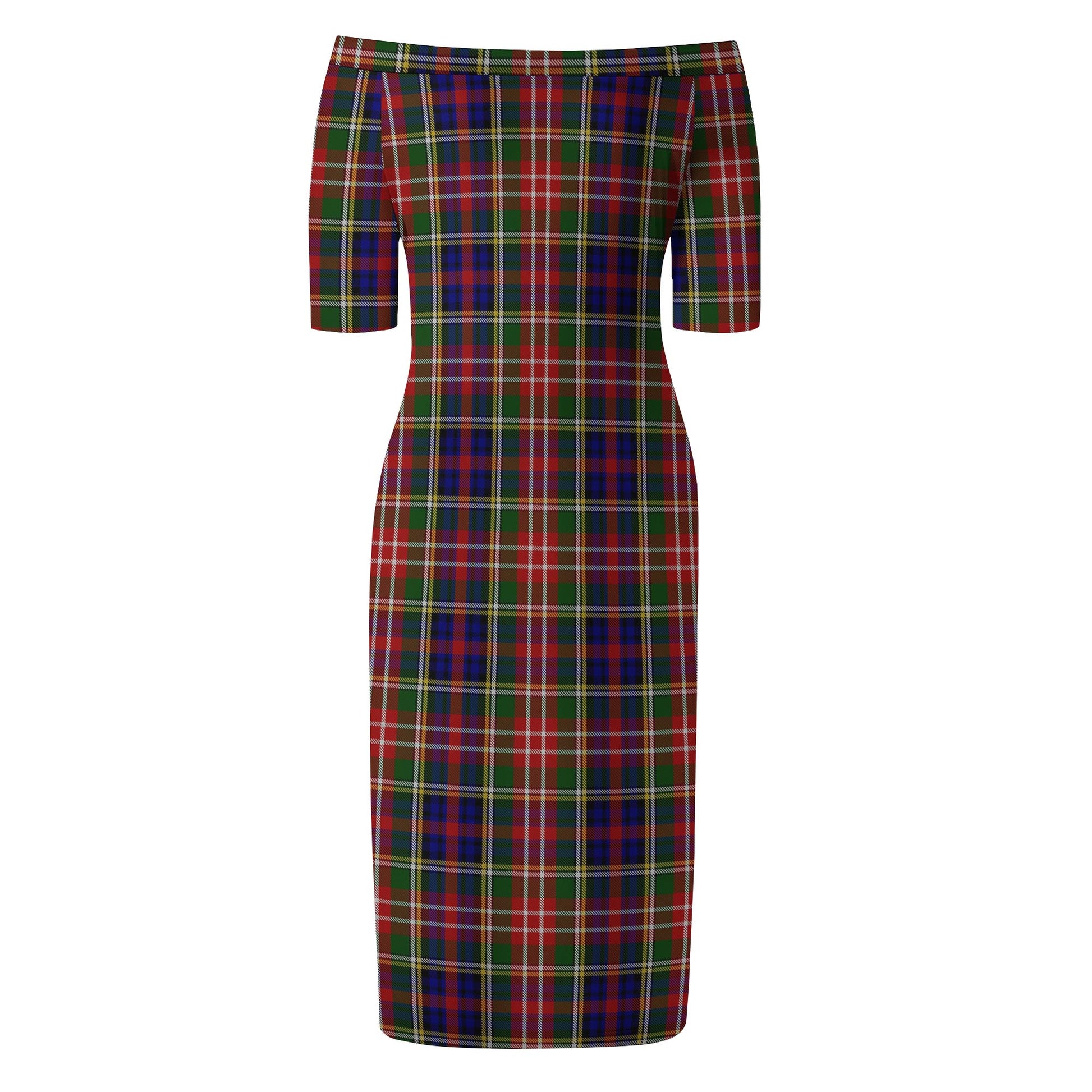 Christie Tartan Off Shoulder Lady Dress - Tartanvibesclothing