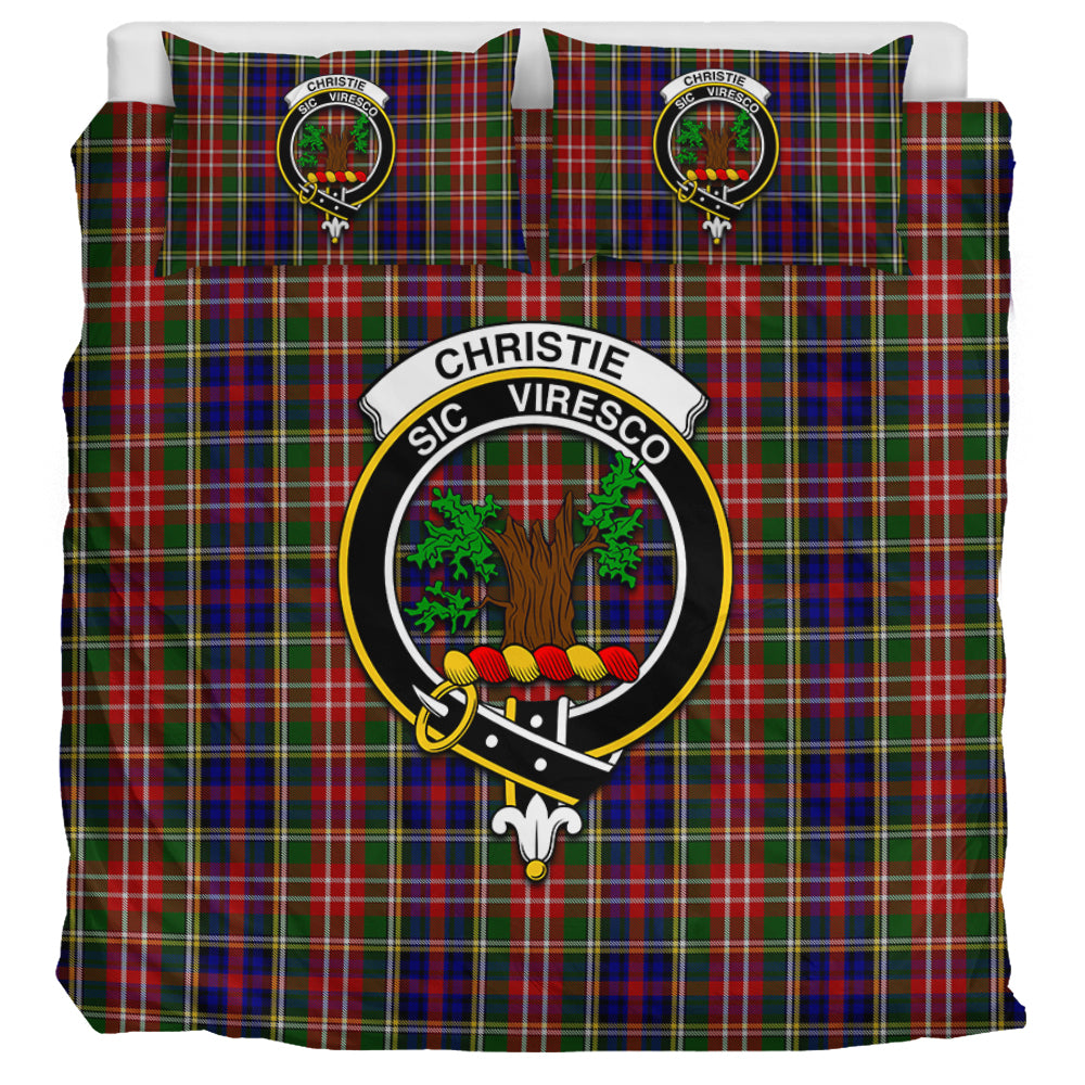 Christie Tartan Bedding Set with Family Crest UK Bedding Set UK Super King 104*94 inch - Tartan Vibes Clothing