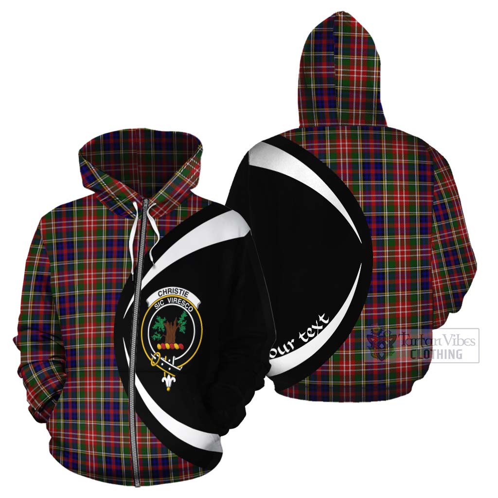 Tartan Vibes Clothing Christie Tartan Cotton Hoodie with Family Crest Circle Style