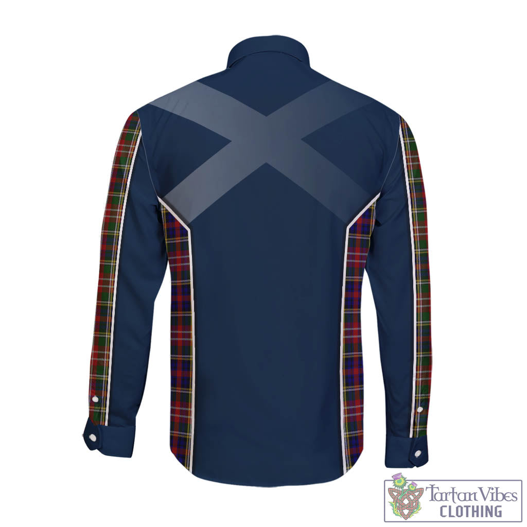 Tartan Vibes Clothing Christie Tartan Long Sleeve Button Up Shirt with Family Crest and Scottish Thistle Vibes Sport Style