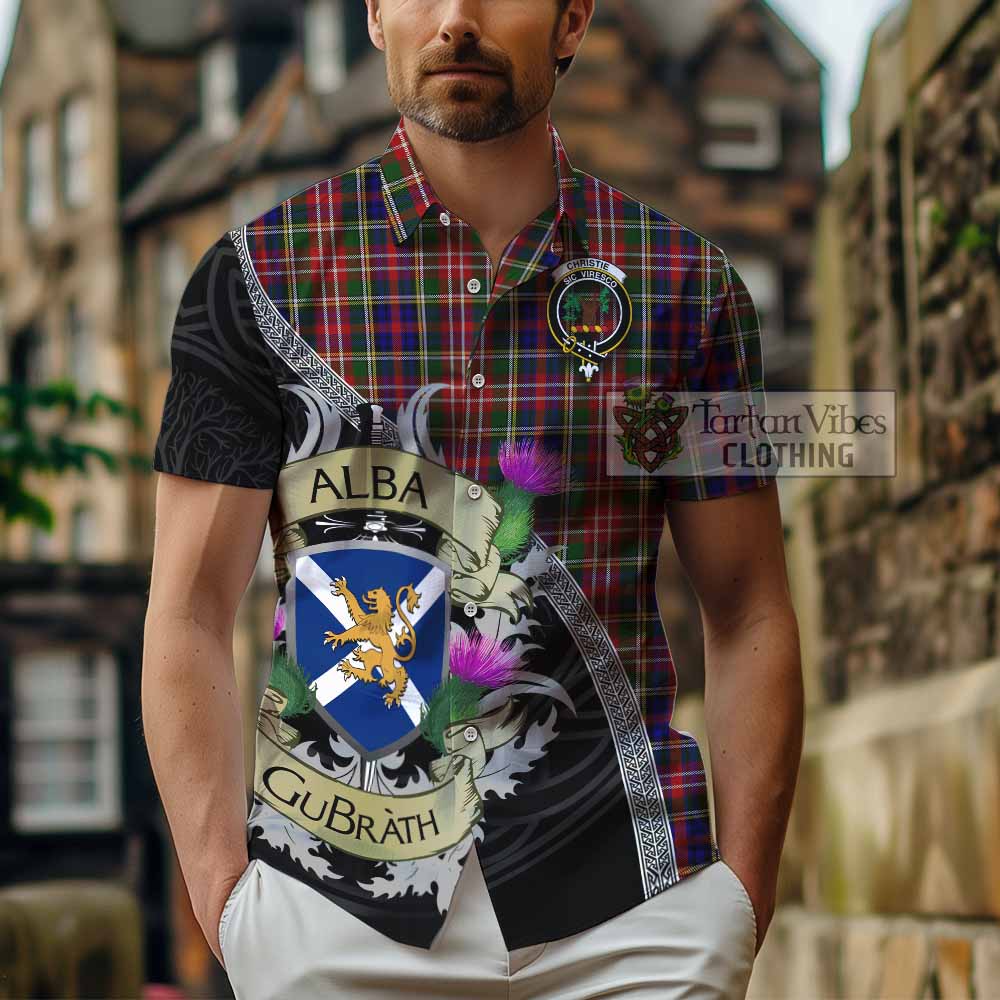 Christie Tartan Family Crest Hawaiian Shirt Lion Rampant Royal Thistle Shield Celtic Inspired - Tartan Vibes Clothing