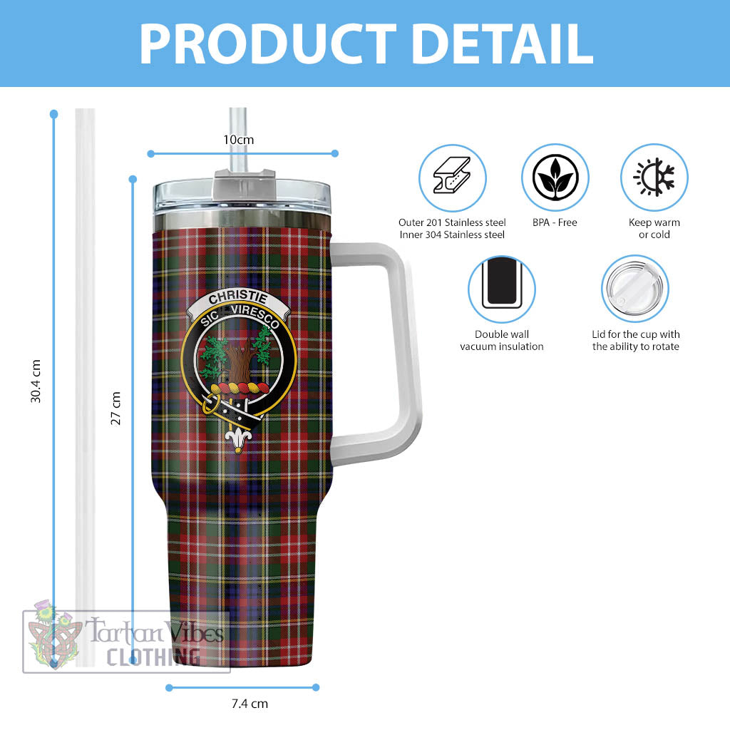 Tartan Vibes Clothing Christie Tartan and Family Crest Tumbler with Handle