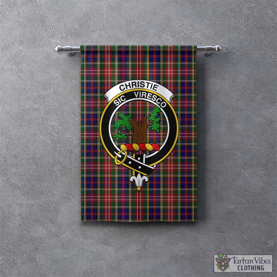 Tartan Vibes Clothing Christie Tartan Gonfalon, Tartan Banner with Family Crest