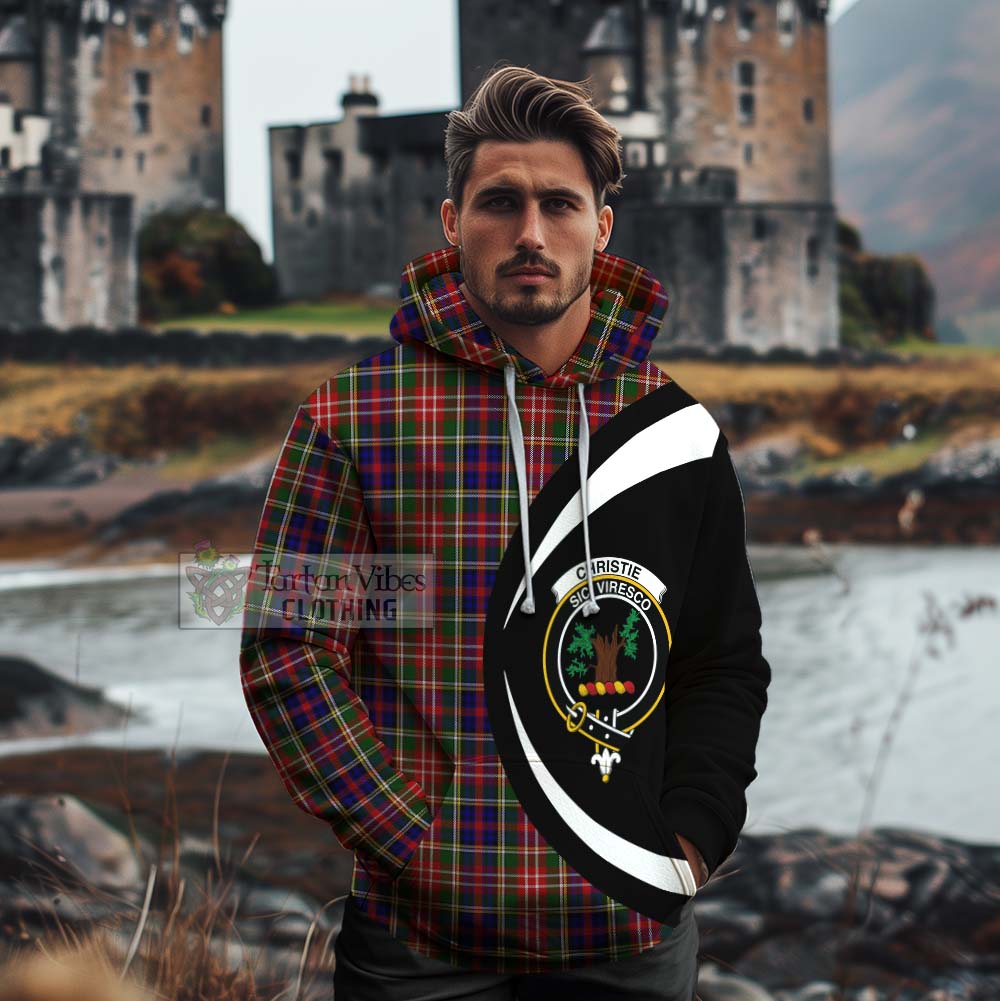 Tartan Vibes Clothing Christie Tartan Cotton Hoodie with Family Crest Circle Style