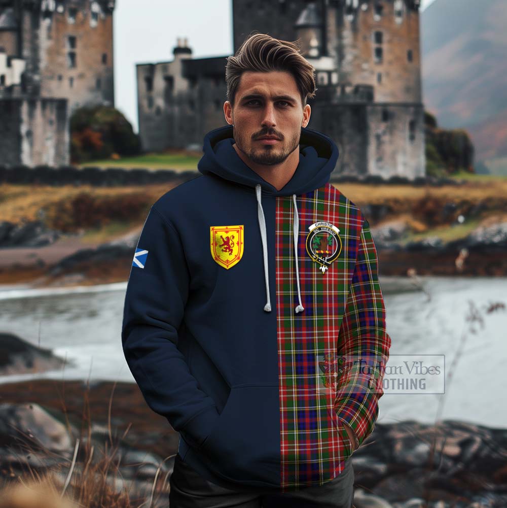 Tartan Vibes Clothing Christie Tartan Cotton Hoodie Alba with Scottish Lion Royal Arm Half Style