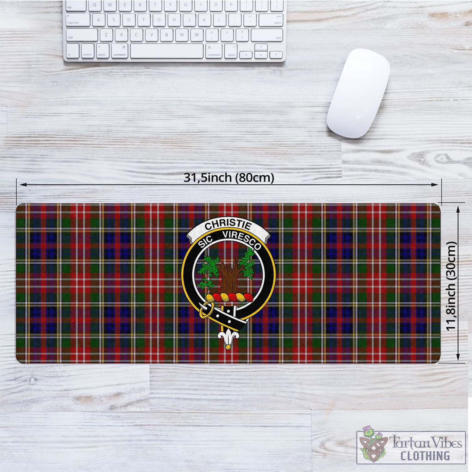 Tartan Vibes Clothing Christie Tartan Mouse Pad with Family Crest