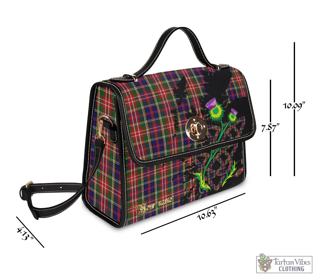 Tartan Vibes Clothing Christie Tartan Waterproof Canvas Bag with Scotland Map and Thistle Celtic Accents