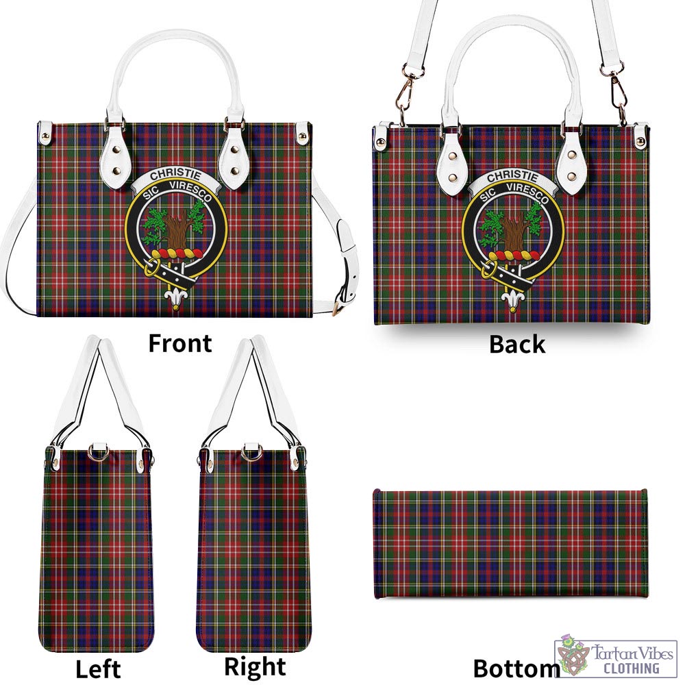 Tartan Vibes Clothing Christie Tartan Luxury Leather Handbags with Family Crest