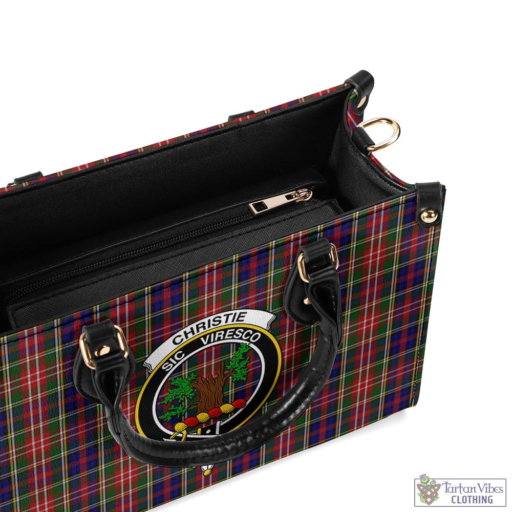 Tartan Vibes Clothing Christie Tartan Luxury Leather Handbags with Family Crest