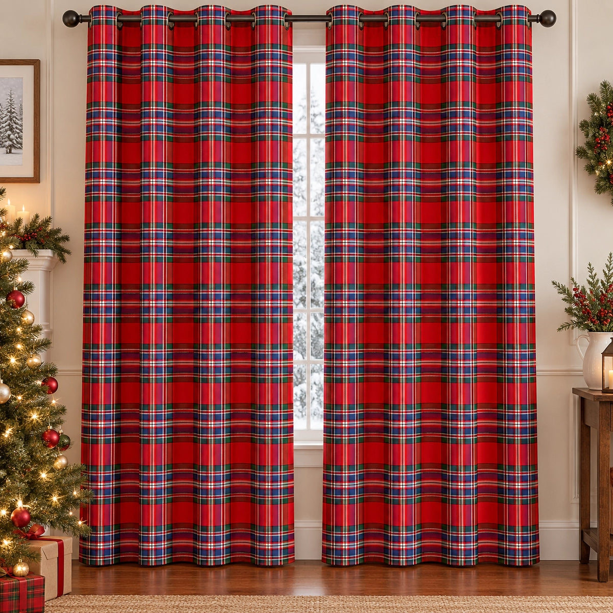 Christmas Gift - Tartan Window Curtain