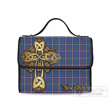 Cian Tartan Waterproof Canvas Bag Golden Thistle Celtic Cross Style