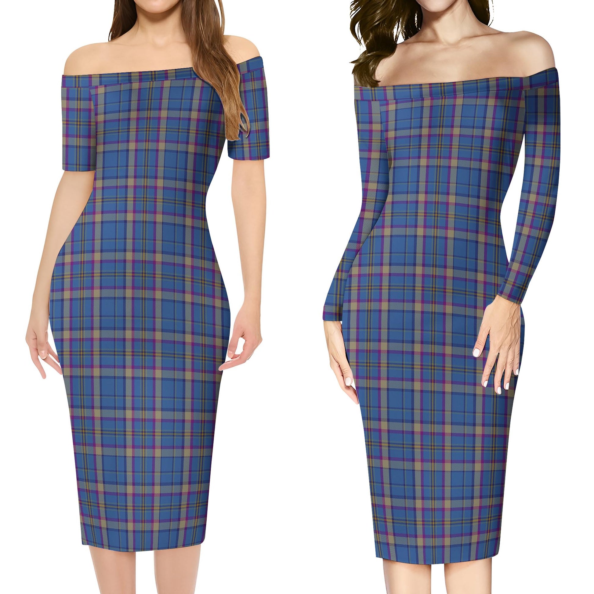 Cian Tartan Off Shoulder Lady Dress Women's Dress - Tartanvibesclothing