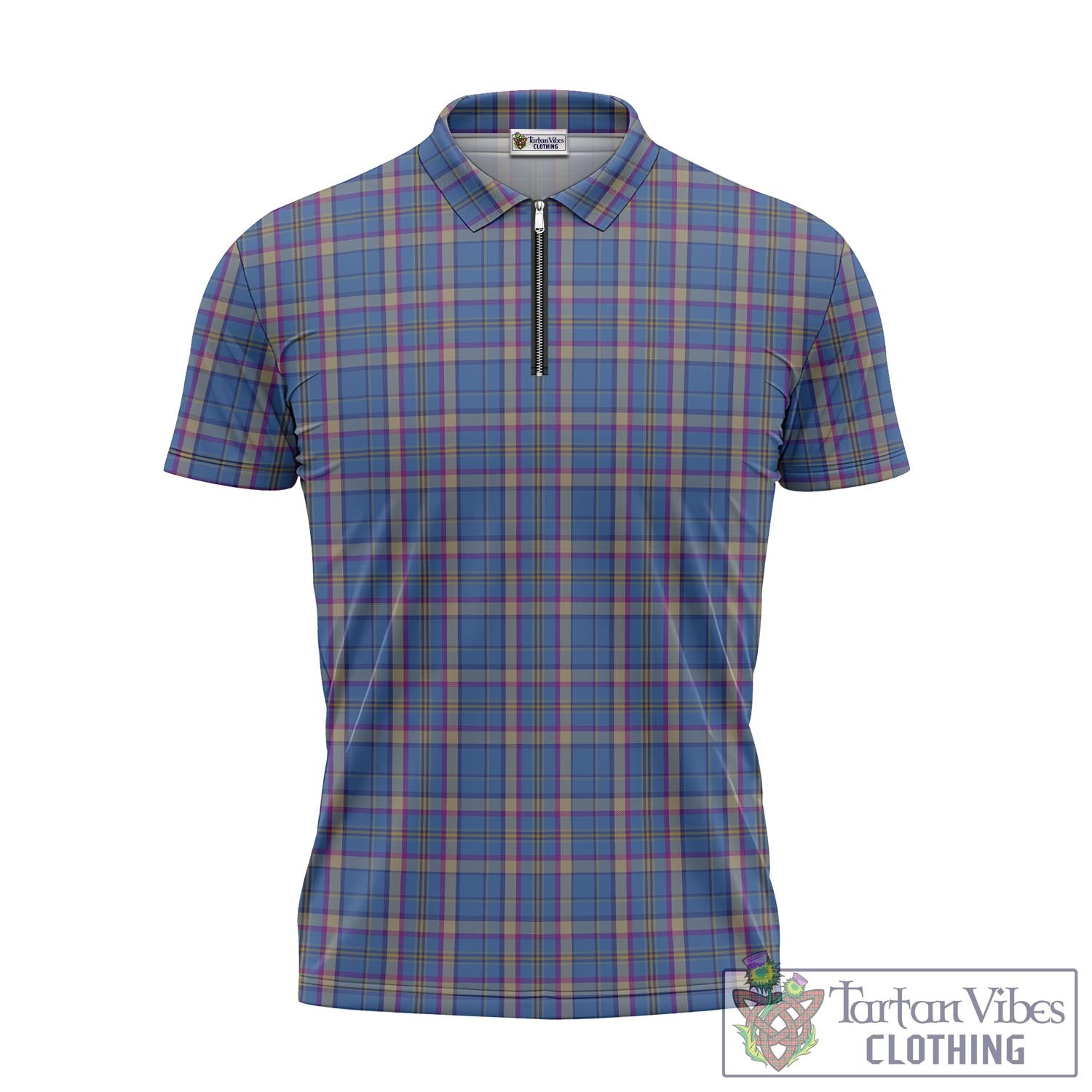 Tartan Vibes Clothing Cian Tartan Zipper Polo Shirt