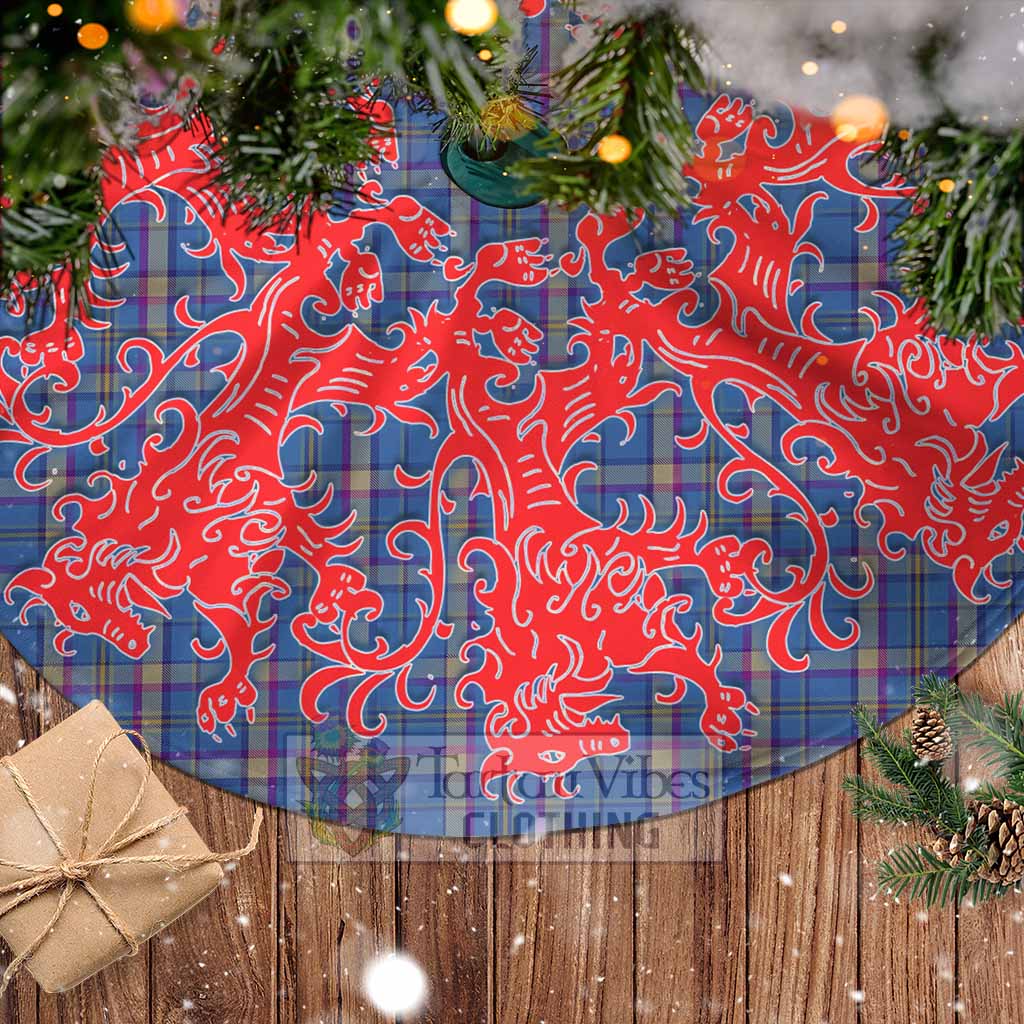 Tartan Vibes Clothing Cian Tartan Christmas Tree Skirt Lion Rampant Style