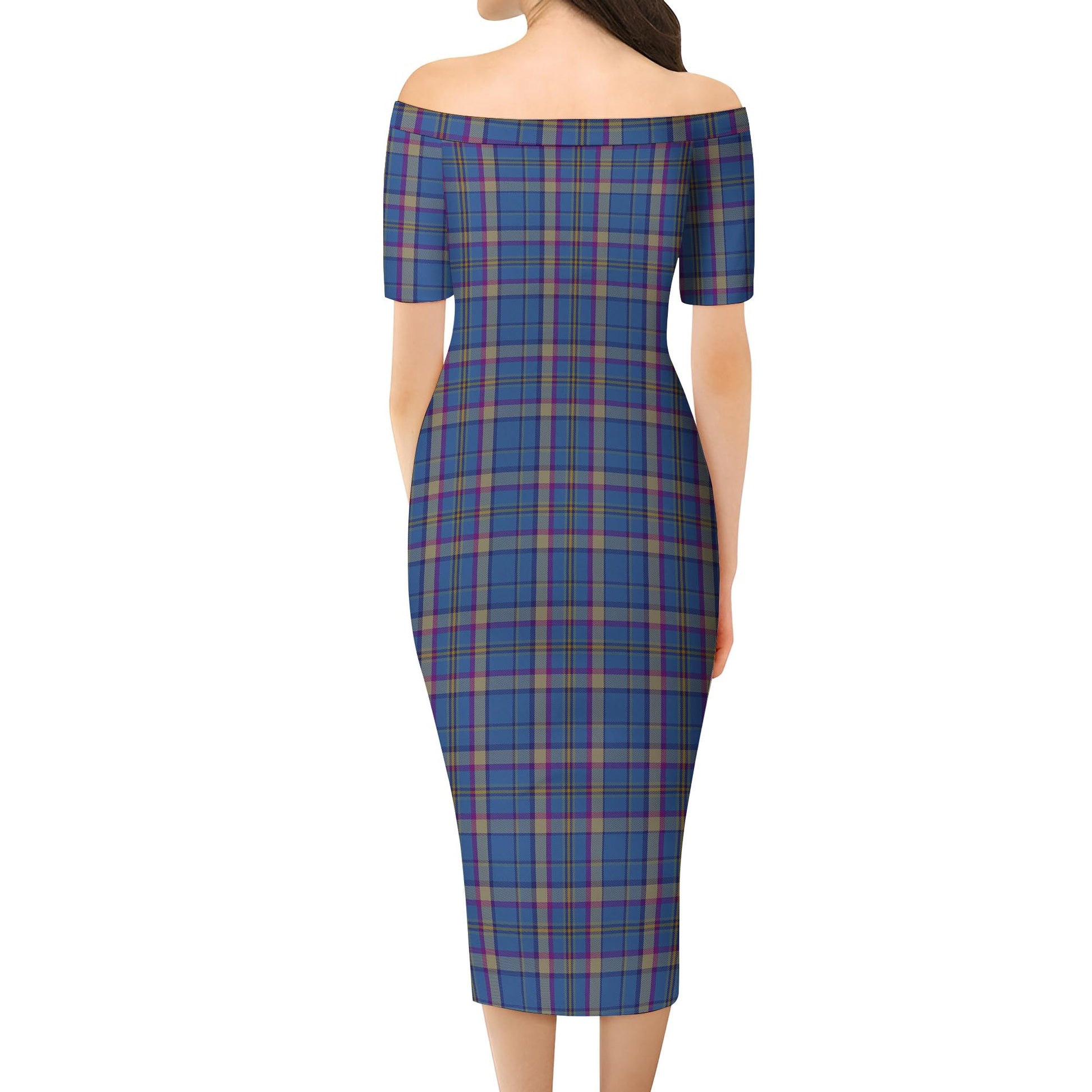 Cian Tartan Off Shoulder Lady Dress - Tartanvibesclothing