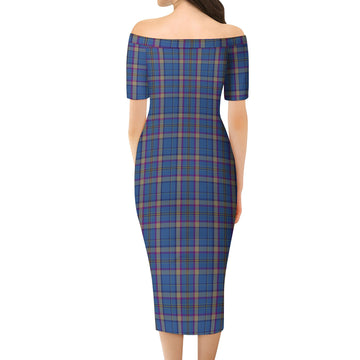 Cian Tartan Off Shoulder Lady Dress