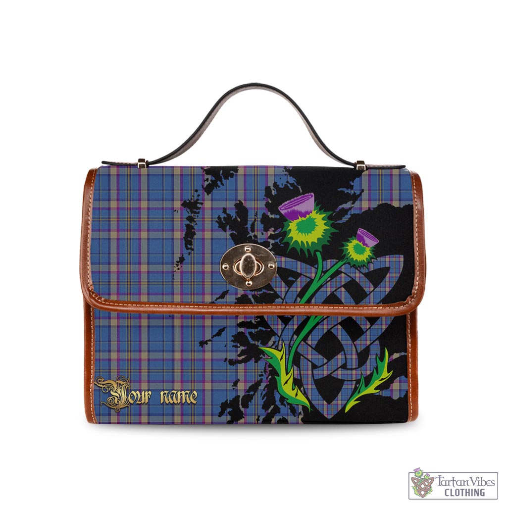 Tartan Vibes Clothing Cian Tartan Waterproof Canvas Bag with Scotland Map and Thistle Celtic Accents