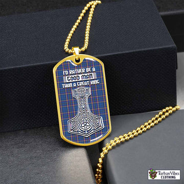 Cian Tartan Dog Tag Necklace Viking Mjolnir Style