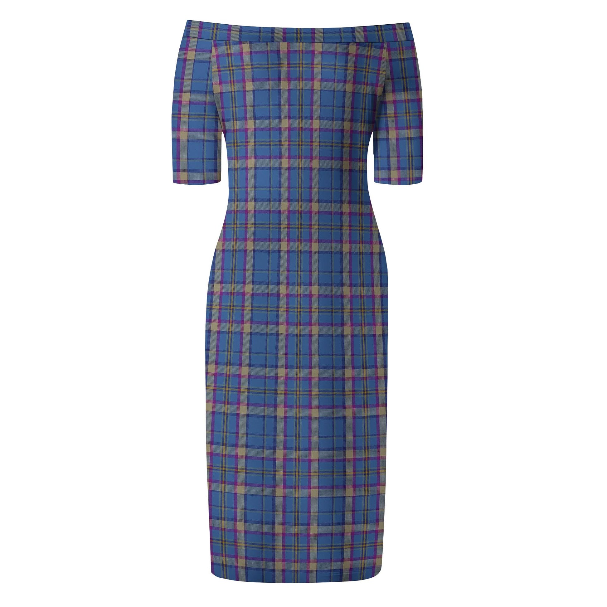 Cian Tartan Off Shoulder Lady Dress - Tartanvibesclothing