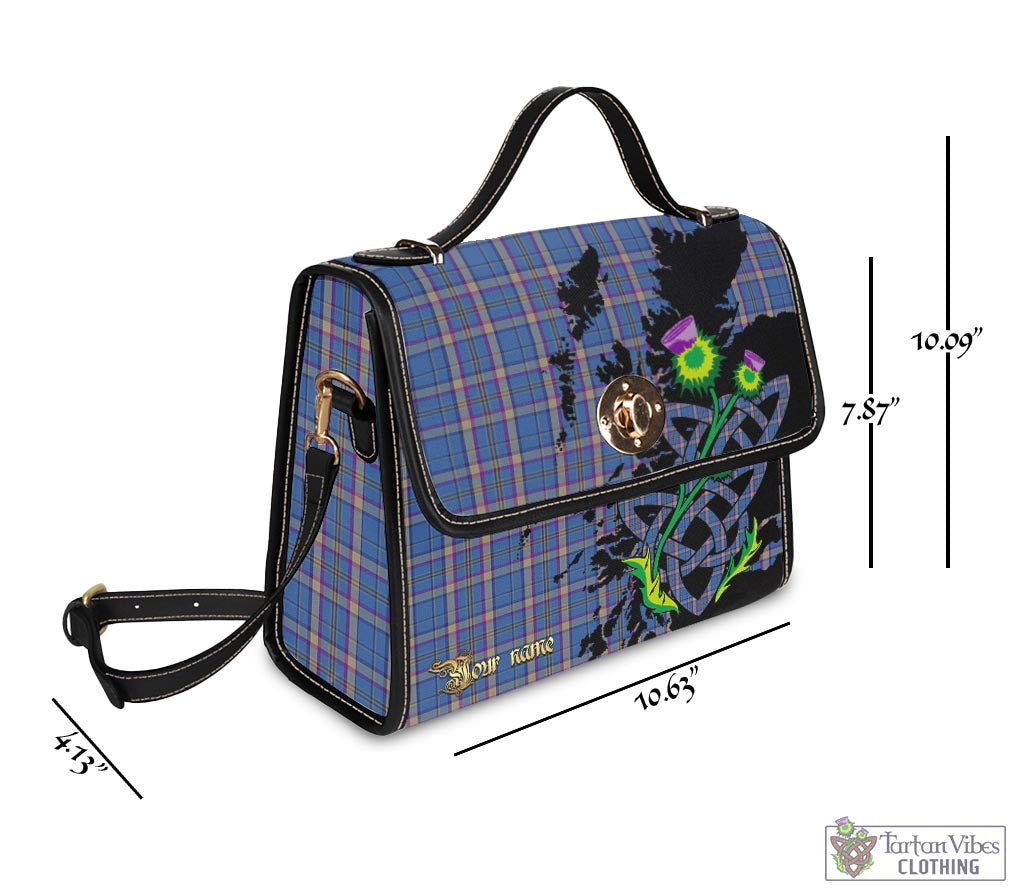 Tartan Vibes Clothing Cian Tartan Waterproof Canvas Bag with Scotland Map and Thistle Celtic Accents